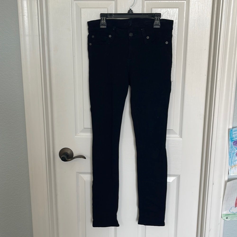 7 for all Mankind Black Super Skinny Jeggings - Gwenevere